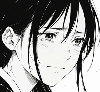B&W manga style comic panel, example 3 of 4